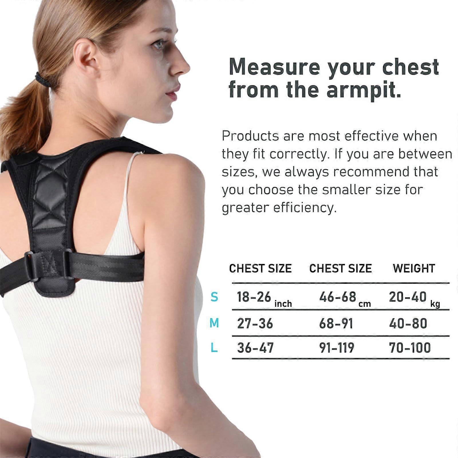 Posture Corrector for Women and Men Medium Size, Adjustable Back Brace for Posture Alignment Support