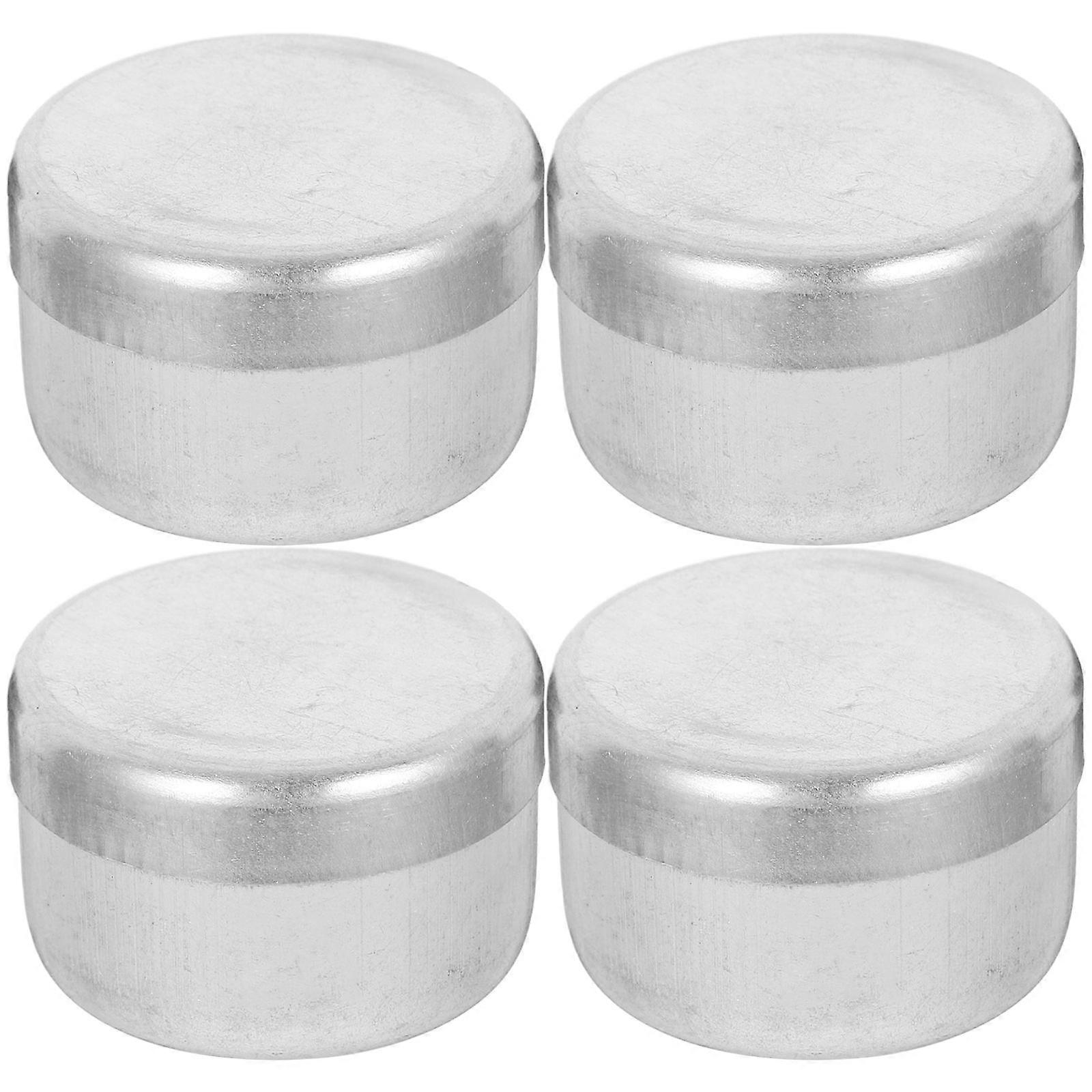 4pcs Aluminum Soil Boxes Round Sampling Jars Laboratory Weighing Holders with Lids
