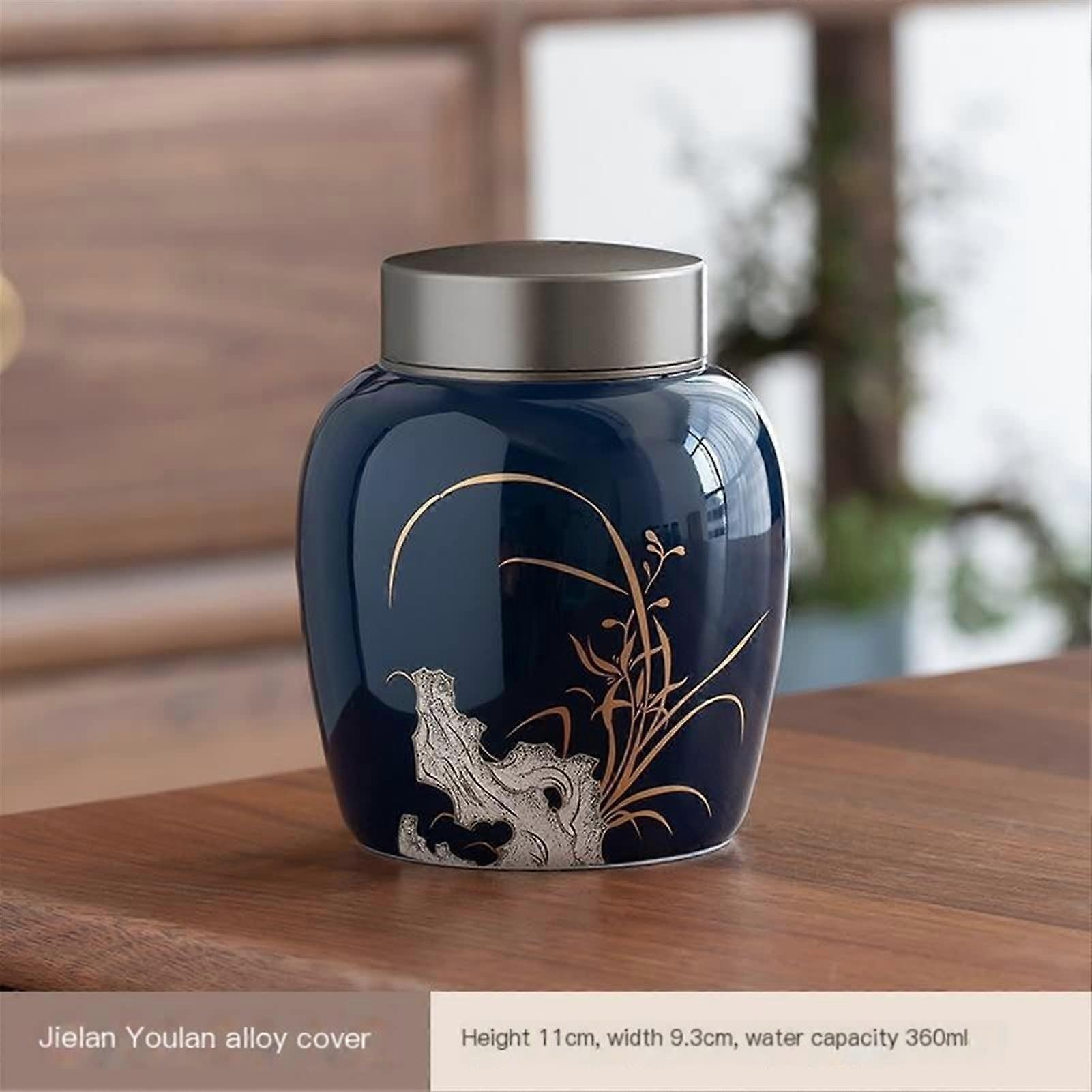 Small Ceramic Pet Cremation Urn Hand Painted Memorial Jar for Sealed Pet Ashes Keepsake