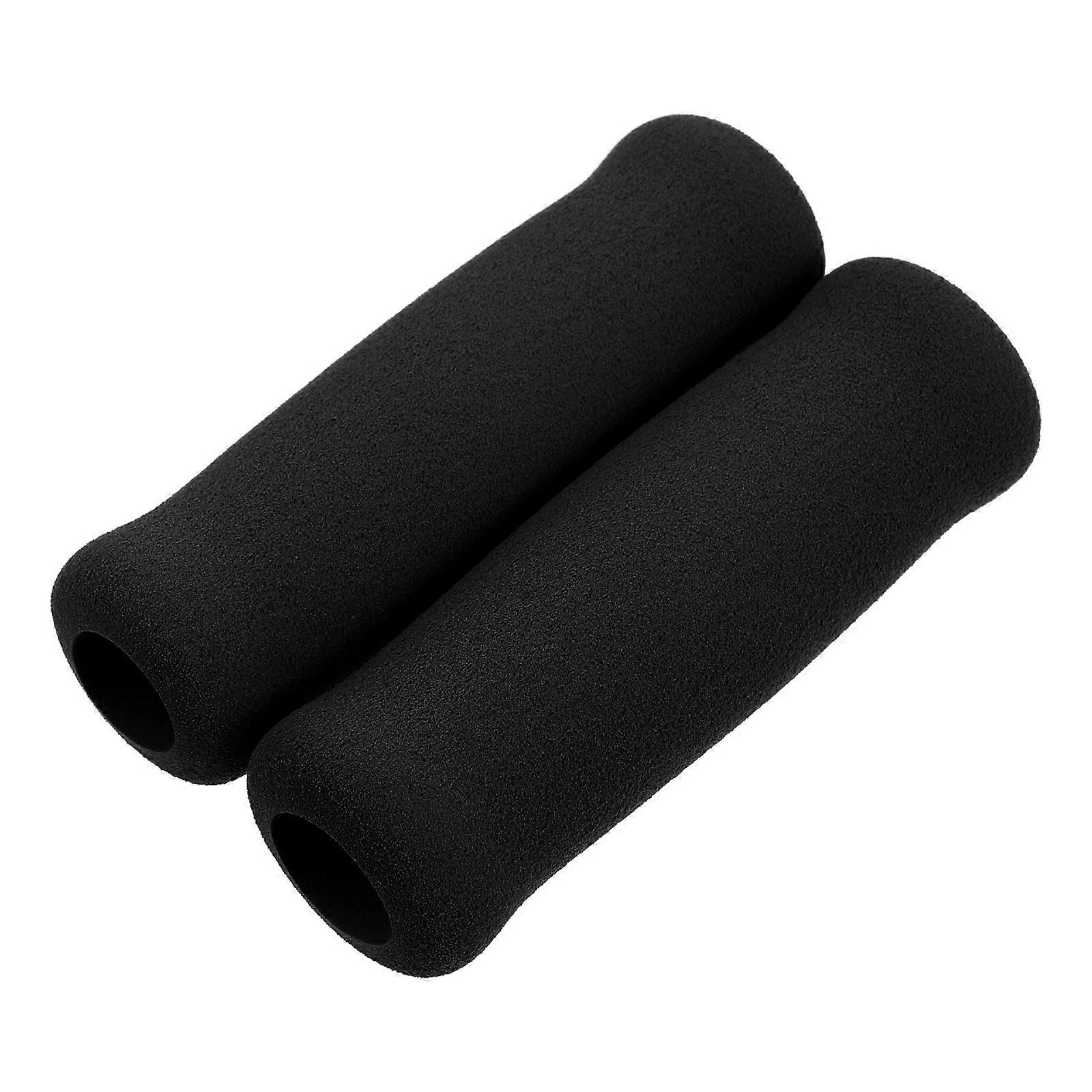 Nonslip Walking Cane Handle Grips for Comfortable Use 2Pcs Black Sponge