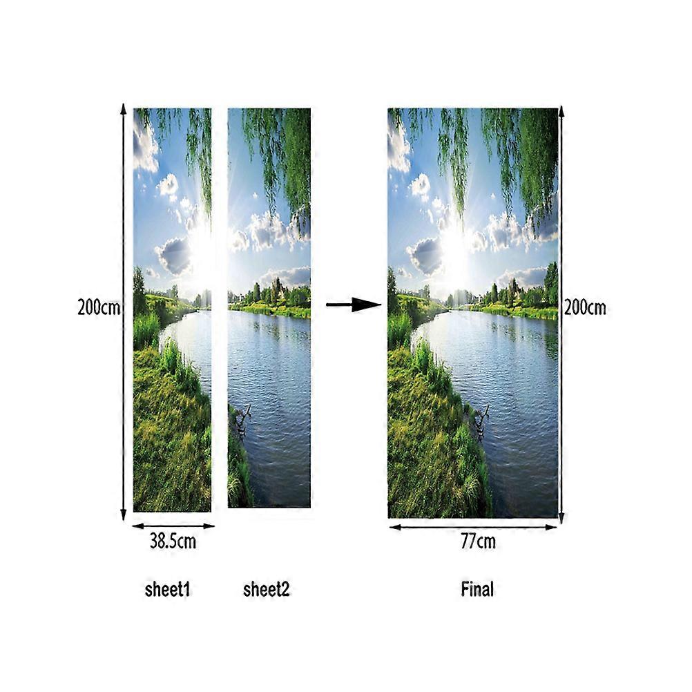 Removable Waterproof Door Stickers PVC Self Adhesive Creative