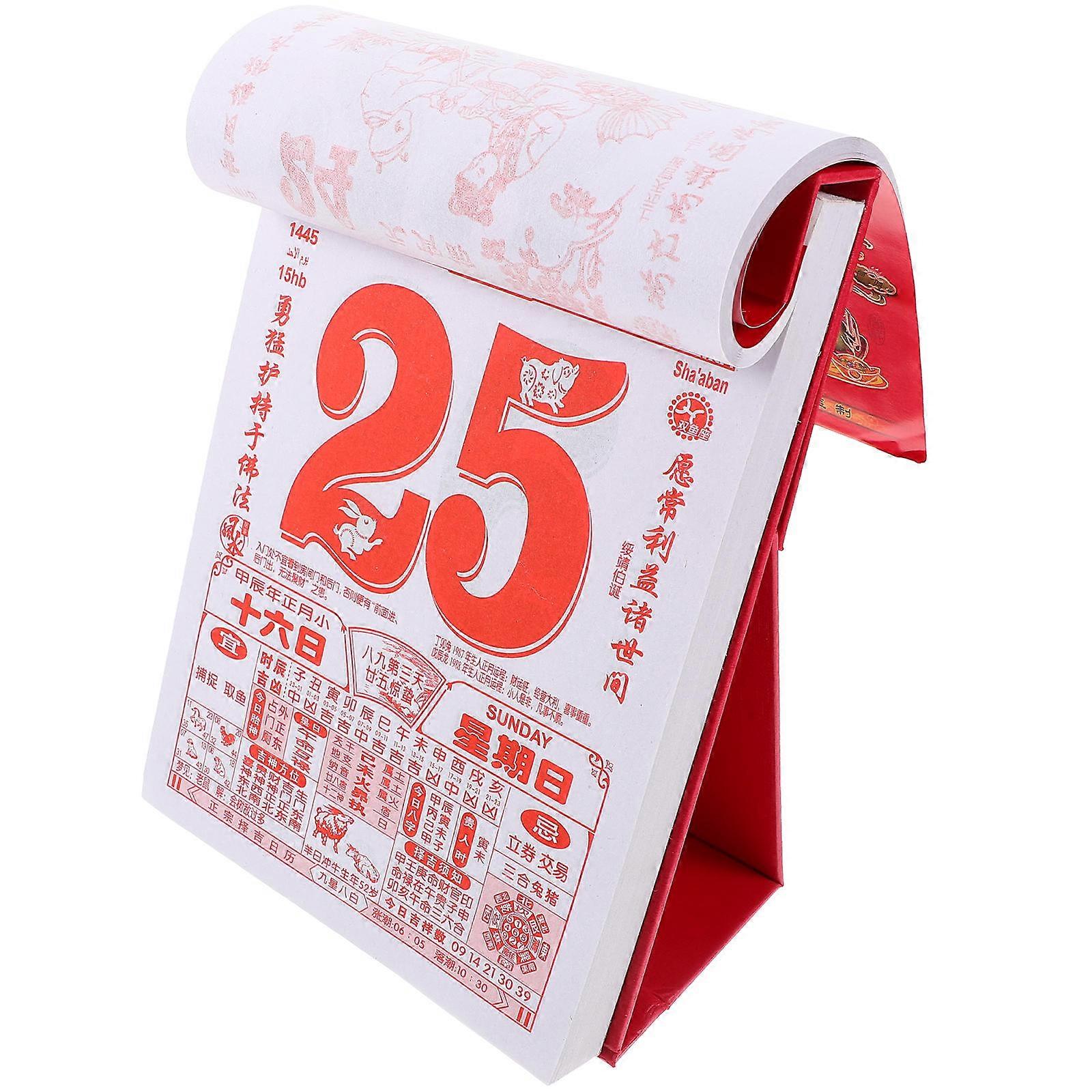 Office Standing Calendar for Decoration Red Paper Material