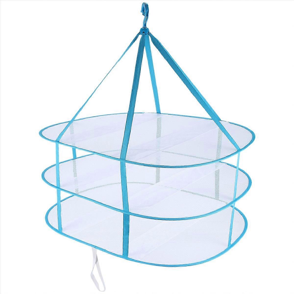 3-Tier Mesh Clothes Hanging Dryer, Foldable Sweater Drying Rack