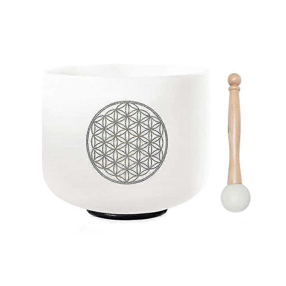 528Hz 8 polegadas flor da vida tigela de cristal para meditação