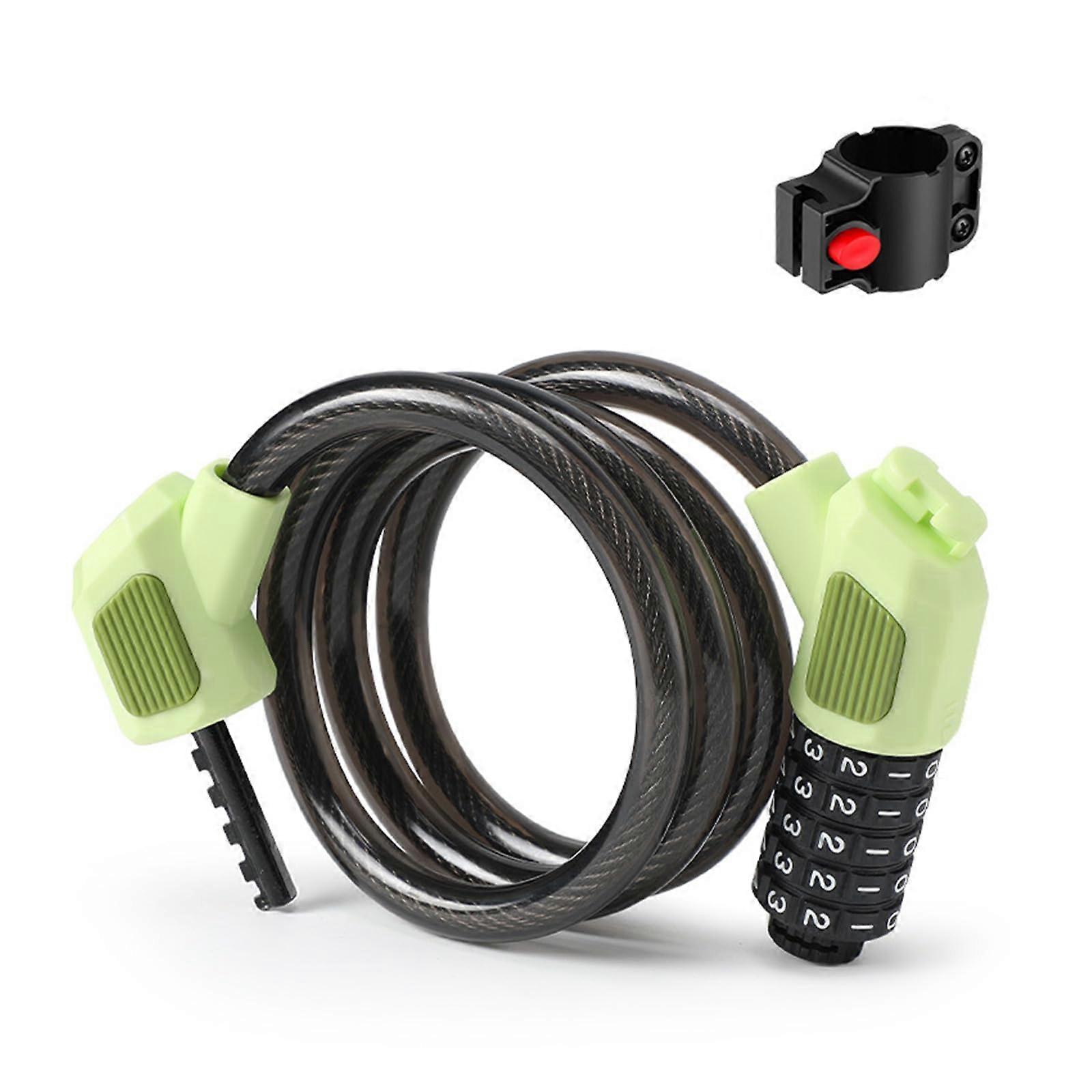 Security 5 Digit Combination Bike Lock, Waterproof AntiTheft Bicycle Cable for Mountain Cycling