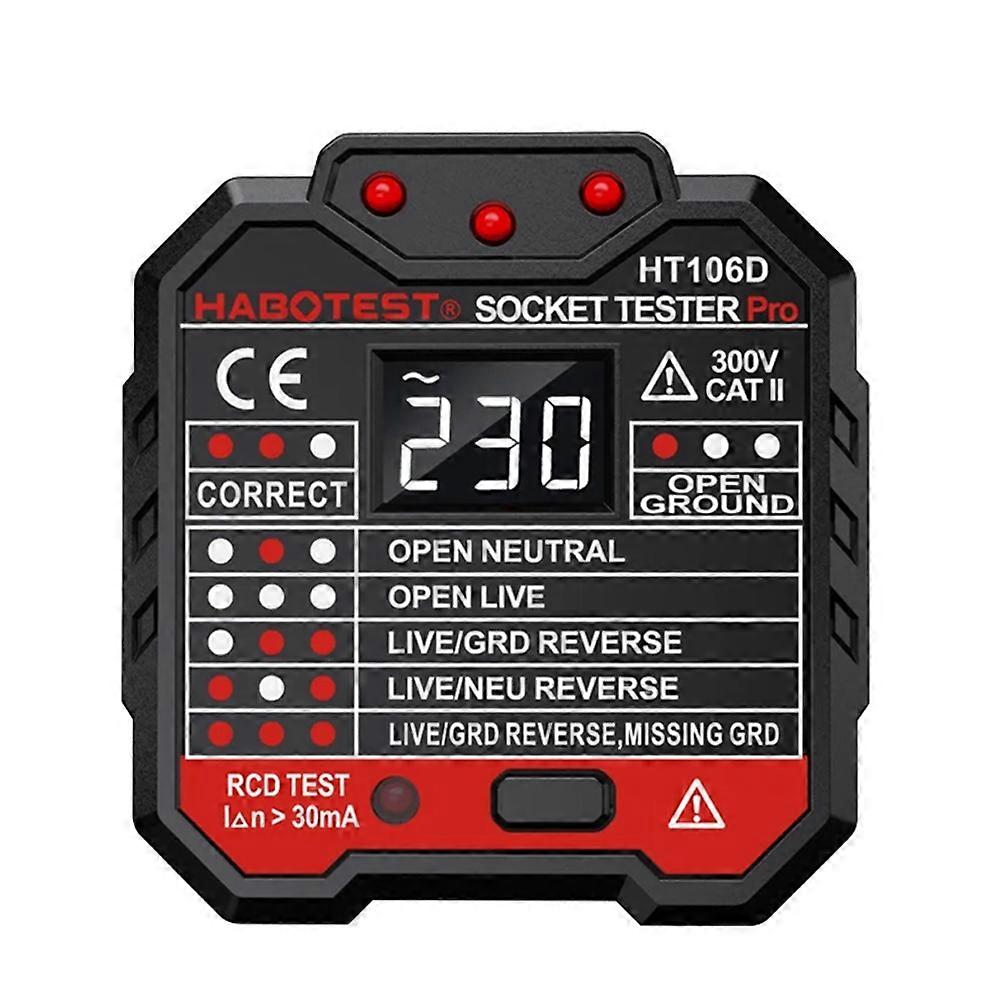 HT106 Voltage Test Socket Detector EU Plug Line Plug Polarity Phase Check