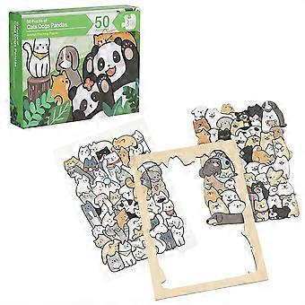 50 Piece Dog Shaped Wooden Jigsaw Puzzle for Adults, Irregular Animal Design, Complete Set