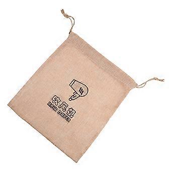 Travel Hair Dryer Bag for Storage Use 3Pcs Durable Light Brown Fabric Drawstring Bags
