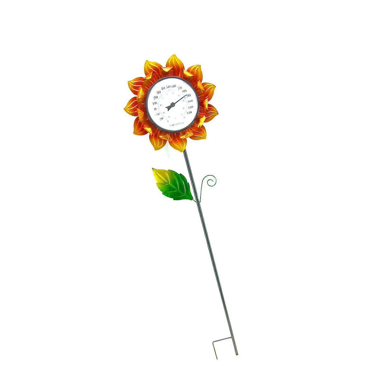 Weather Resistant flower Pattern Metal Temperature Meter For Consistent Reading Inside Outside Multicolor