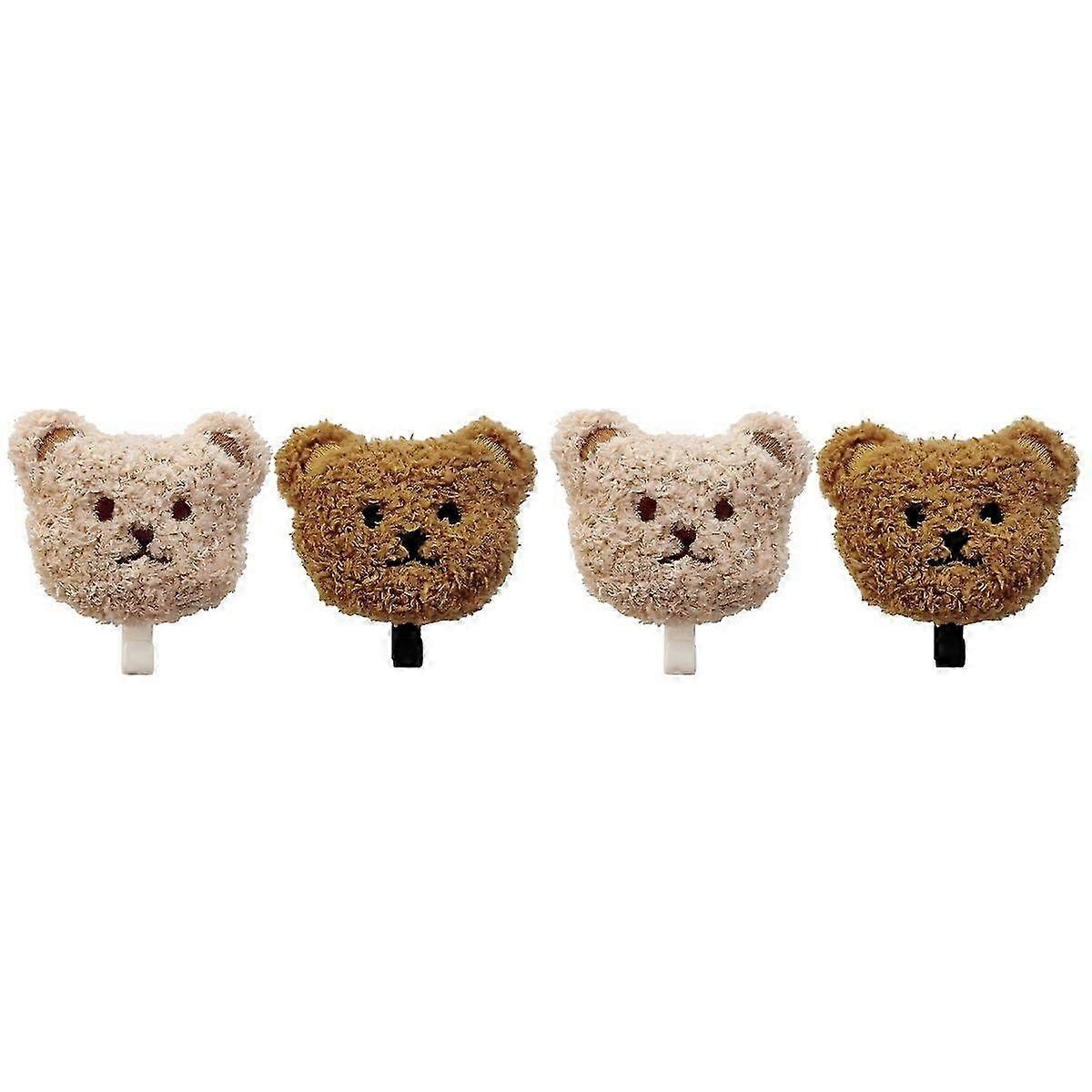 4 pcs Plush Bear Hooks Sticky Hooks Bathroom Hooks Kitchen Wall Hooks Key Hooks
