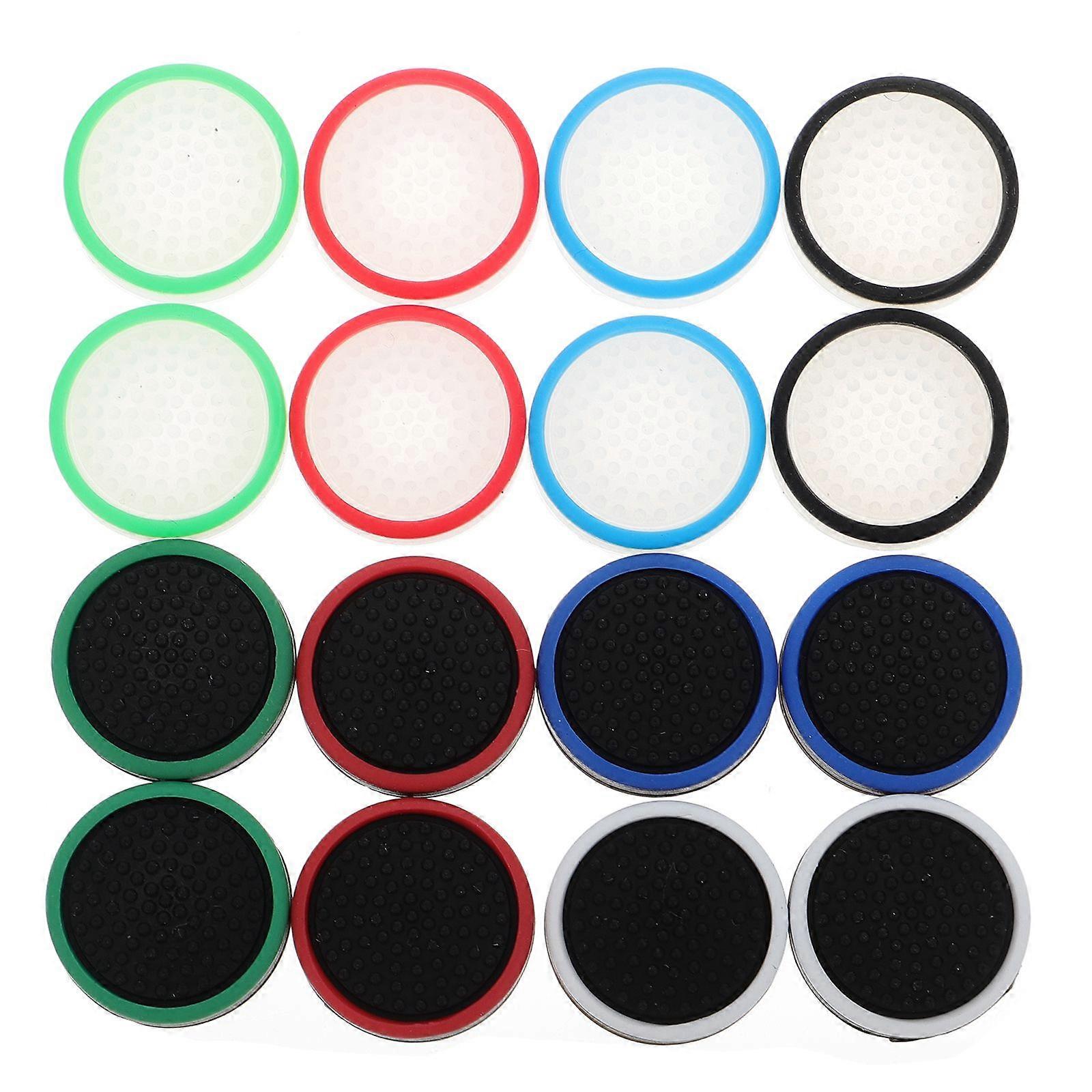 16 PCS Joystick Silicone Luminous Grip Button Compatible for Switch Lite