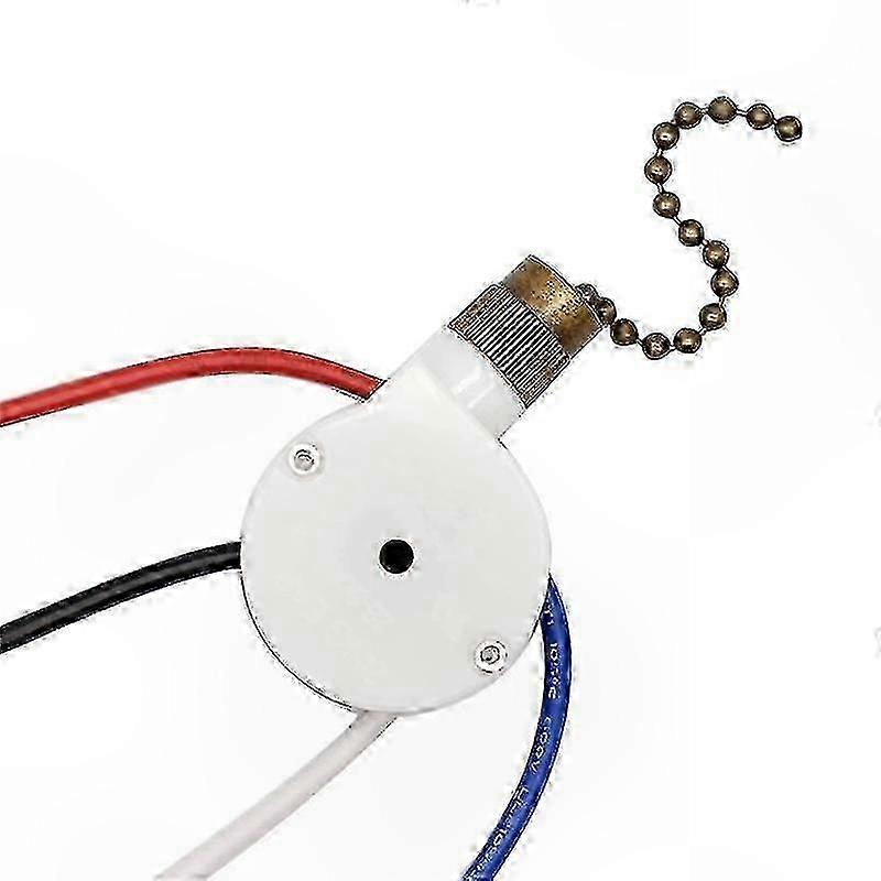 3-Speed 4-Wire Ceiling Fan Light Switch with Pull Chain, Durable Replacement compatible with Fans