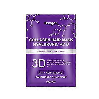 Collagen & Hyaluronic Acid Hair Mask  2-in-1 Deep Conditioner for All Hair Types, 3D Moisturizing Treatment, Travel Size 30g/1oz