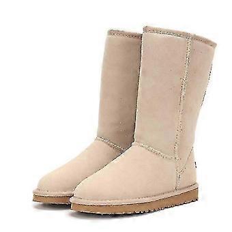 Bottes de neige montantes pour femme, doublure en fausse fourrure, cuir suédé, semelle intérieure rembourrée