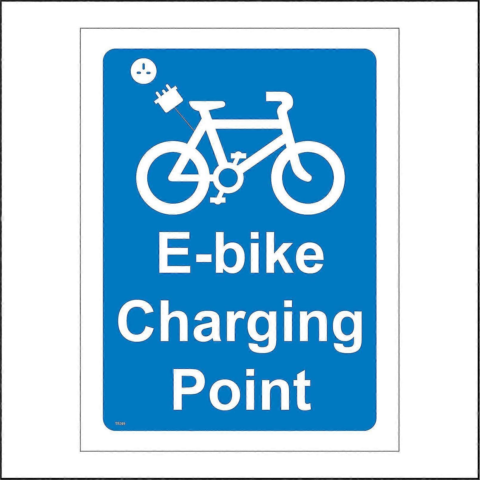 TR389 E-Bike Charging Point Sign with Plug Socket Bike