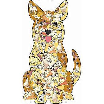 Wooden Animal Puzzles For Adults Lucky Dog 200 Pieces Unique Animal Shape Puzzles, Irregular Shaped Puzzles, Unique Shape Jigsaw Pieces
