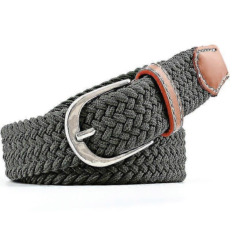 Män Damer Elastiska flätade bälten Stretch Buckle Belt