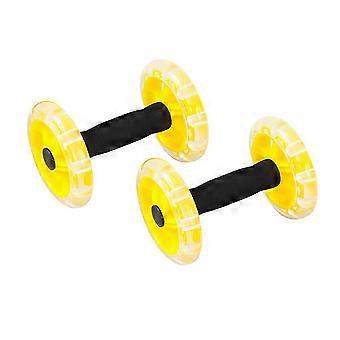 Twin-Wheel Tummy Strengthening Fitness Tummy Shaping Wheel for Man Woman (Yellow)