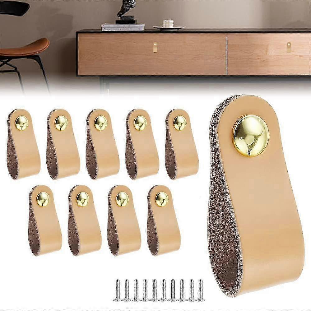 10 leather cabinet door handles