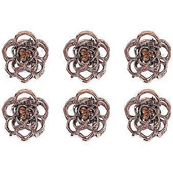 6pcs Vintage Hair Claw Hollowed-out Rose Mini Trumpet Hair Claw Jaw Clip Hair Pin