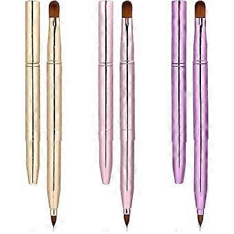 This set includes three lip brushes, a retractable lip brush, a double-ended lip makeup brush, and a multi-layered lip makeup brush set suitable for l