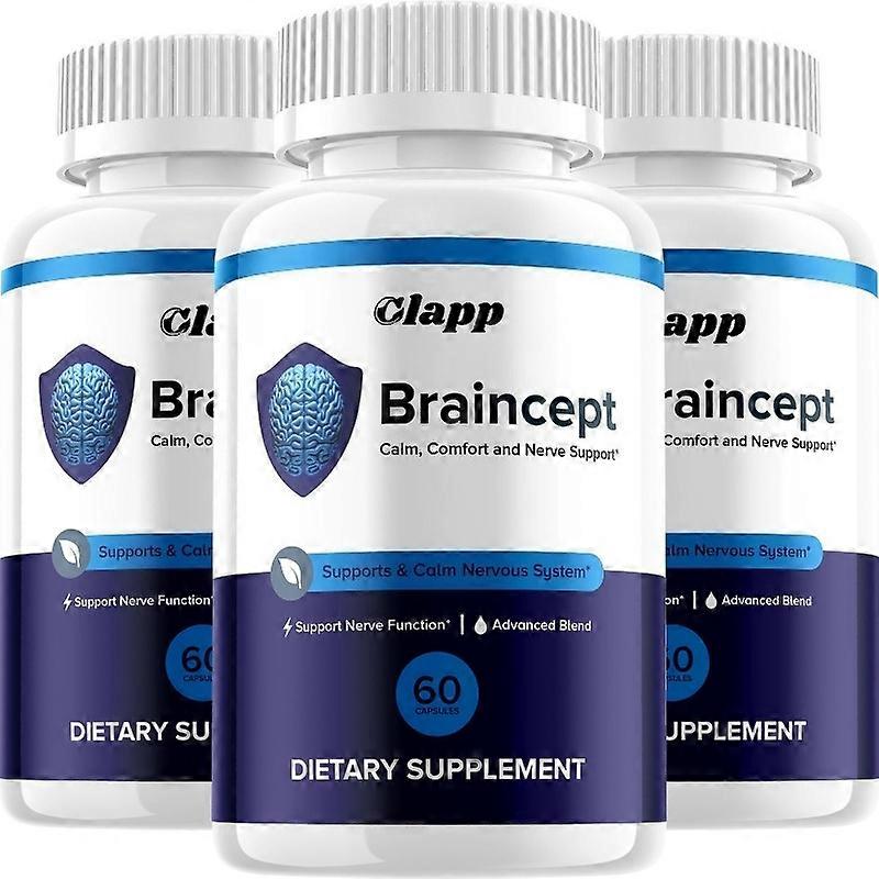 (3 Pack) Braincept Supplement Capsules  Brain Cept Natural Blend Memory Focus