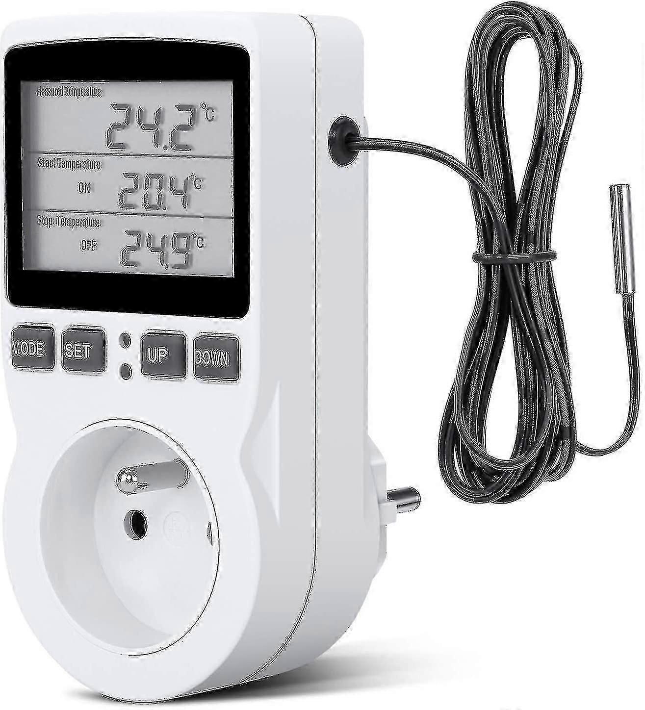 Digital Temperature Controller Thermostat Socket with LCD Display for Heating Cooling Systems
