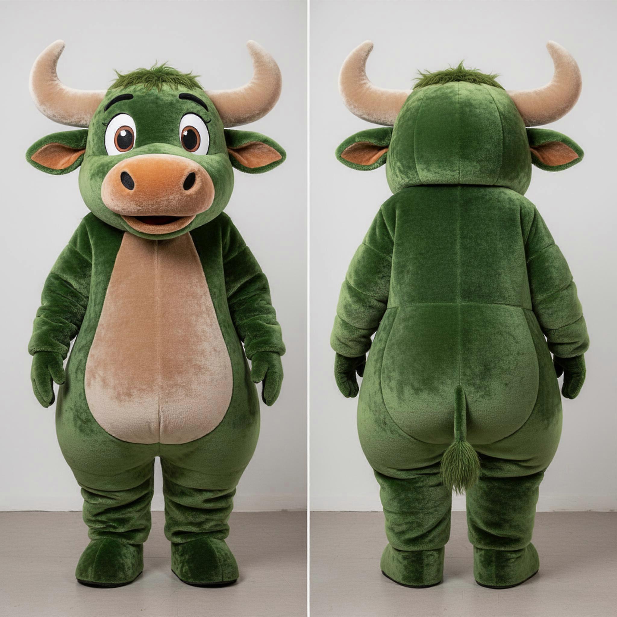 MASTICOT Emerald Green Broad Shouldered Zebu Mascot