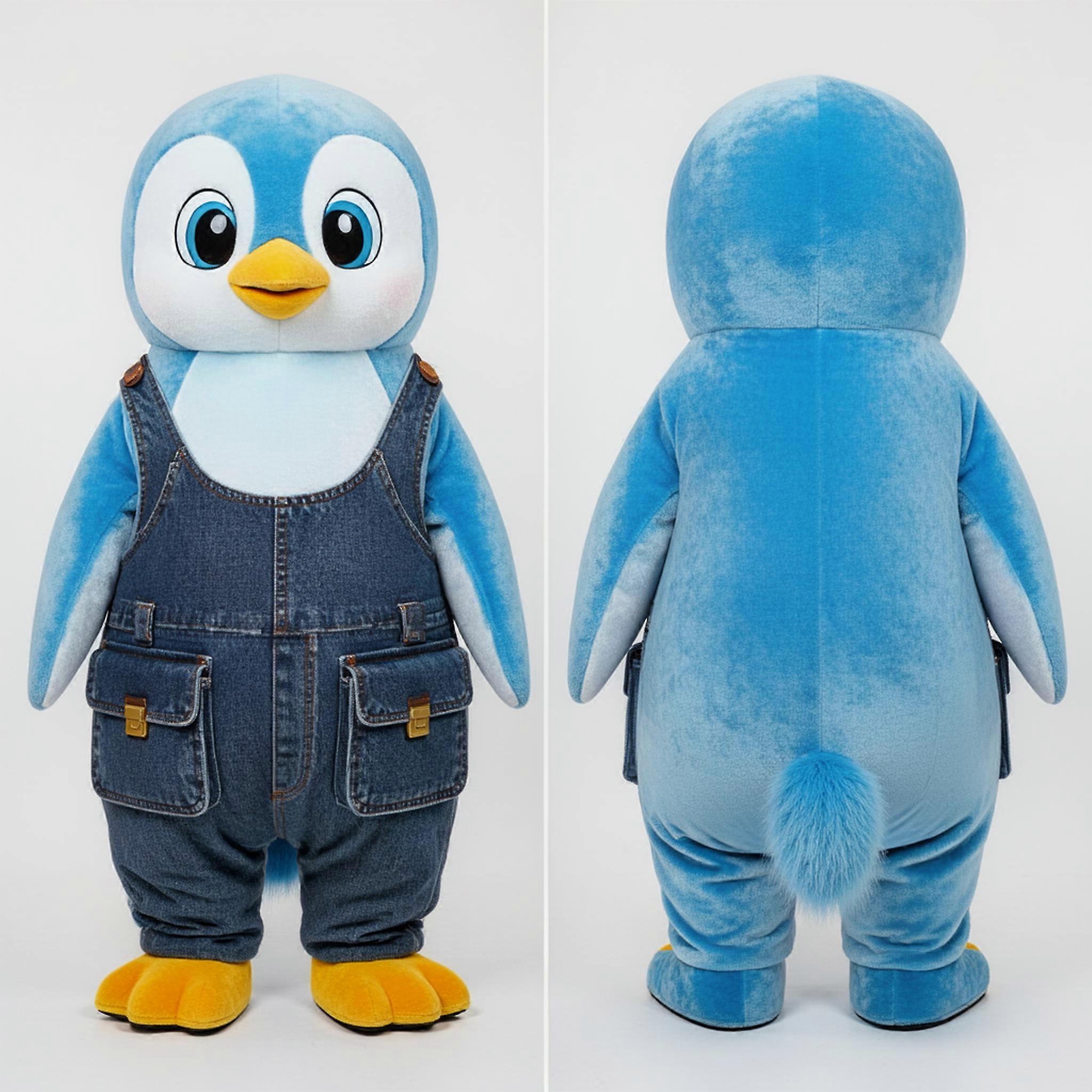 MASTICOT Sky Blue Denim Penguin Mascot