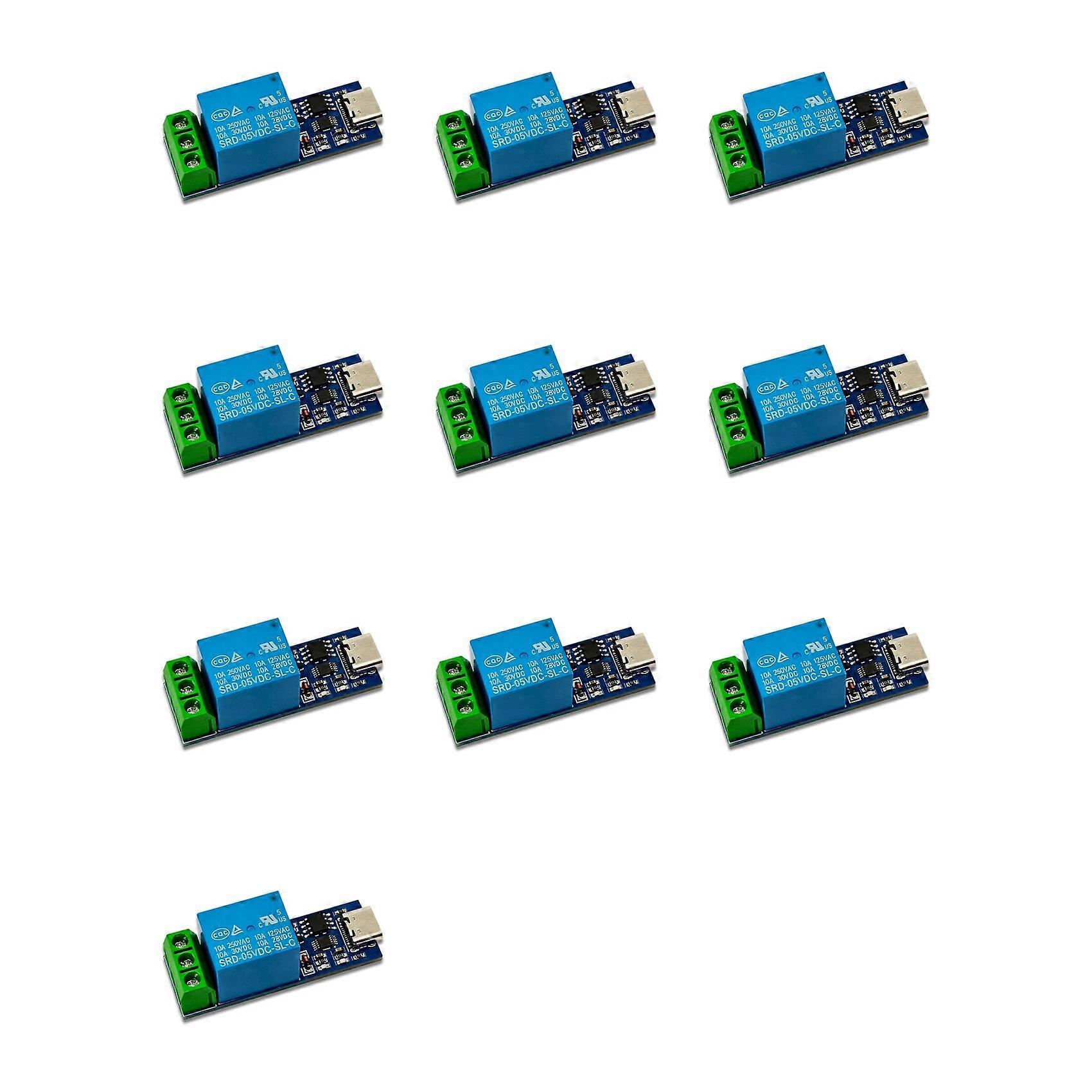 10X DC USB Relay Module TYPE-C Interface with Overcurrent Protection Support Computer Serial Port Control Switch