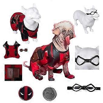 Dog Puppy Harness Vest with Goggles & Pin Badge Compatible with Deadpool & Wolve