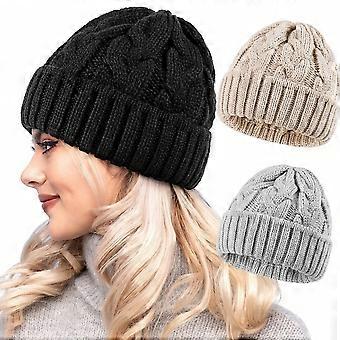 3er-Set Wintermützen, warm gefütterte Mützen für Damen und Herren, modische Strickmützen für kaltes Wetter