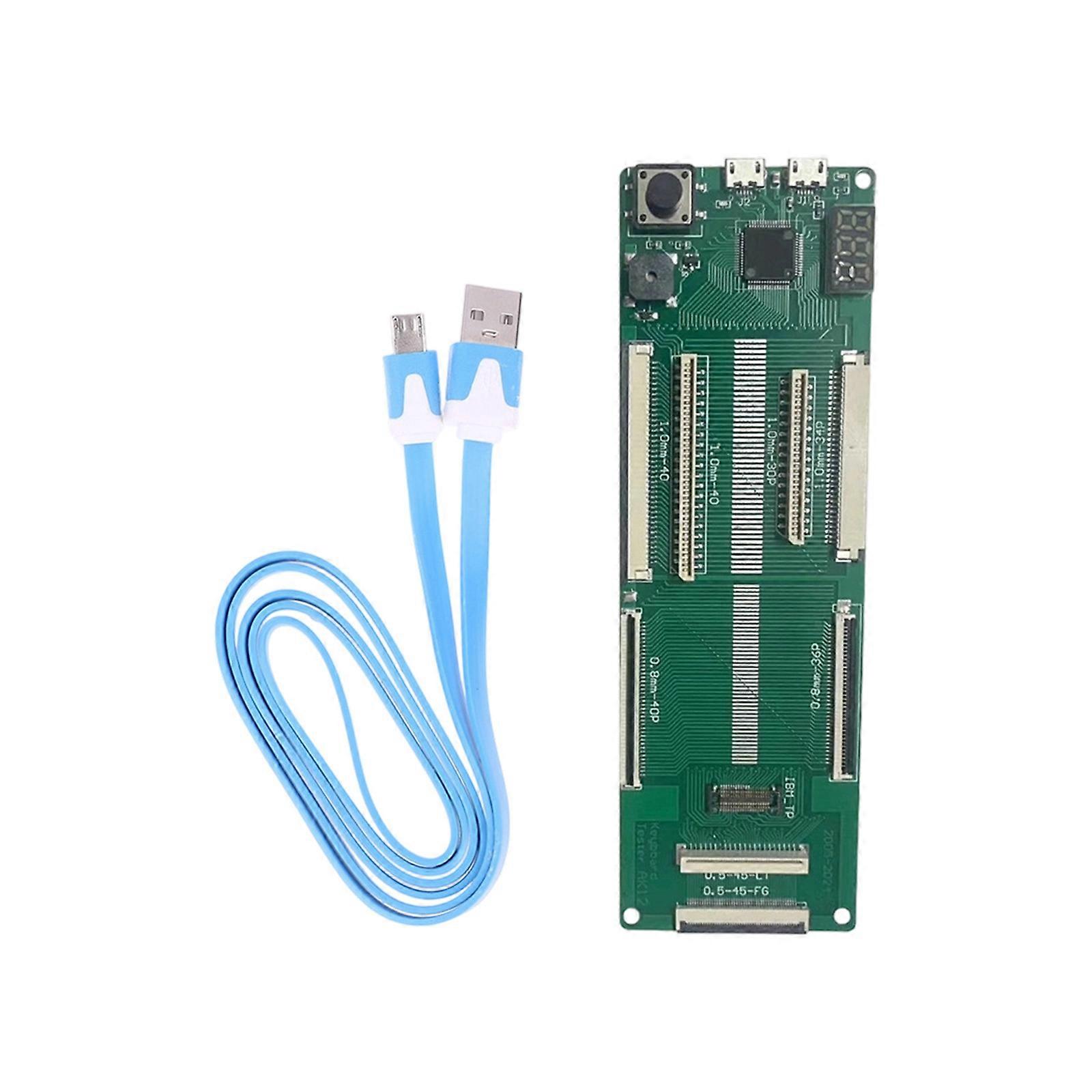 Exposed Circuit Board Laptop Keyboards Tester with USB Connection, Multiple Socket, and Two Push Button for Component Testing and Routine Maintenance