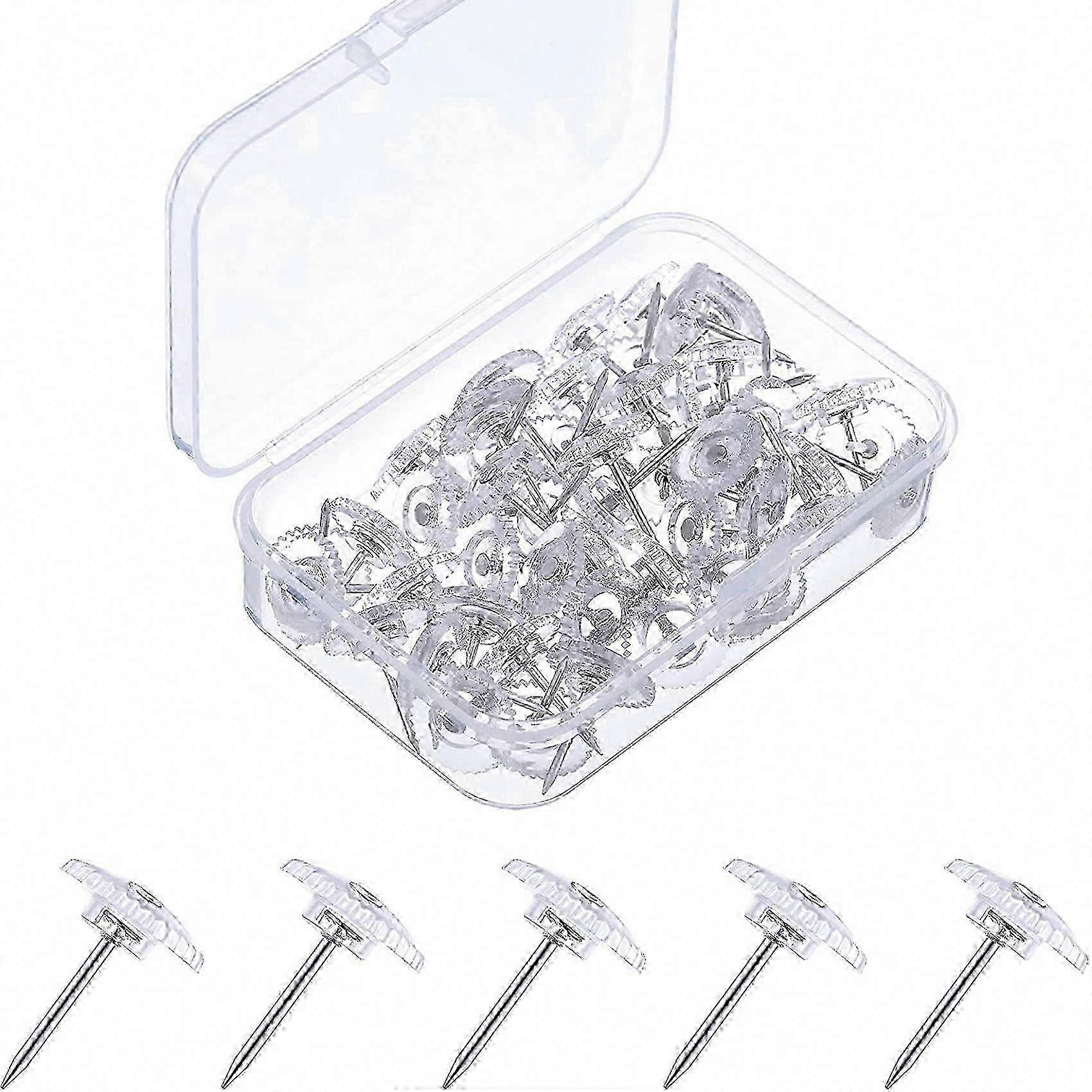 Transparent Thumb Tacks With Steel Tips