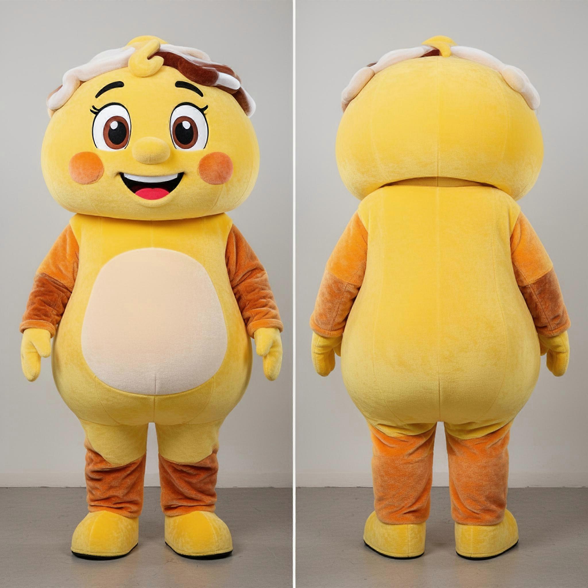 MASTICOT Yellow Rounded Beef Stroganoff Mascot