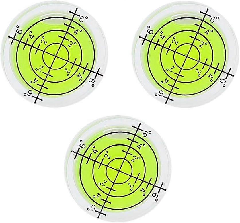 3 small round bubble levels, 32x7 mm, round bubble level, measuring layout tool, level.