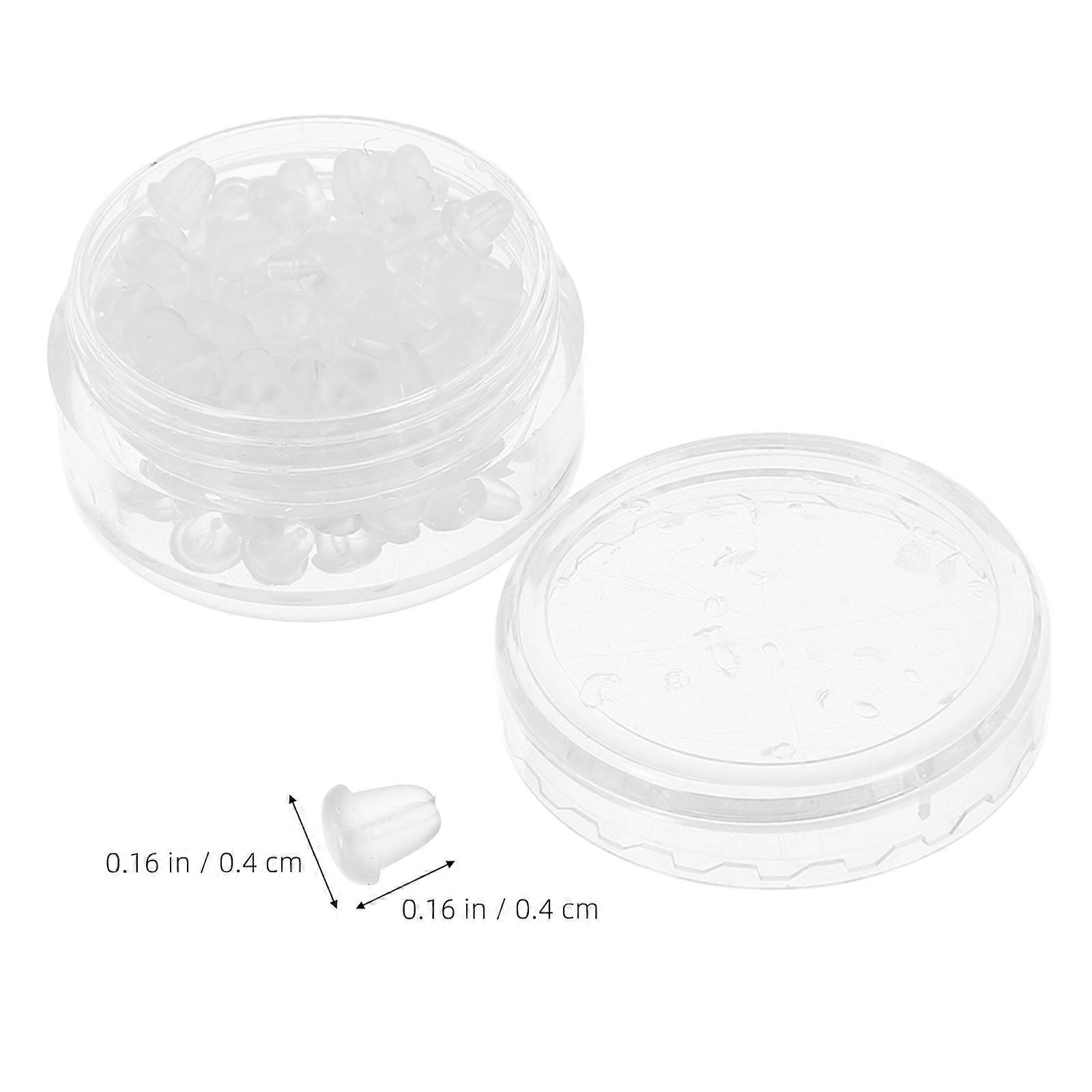 Ear Ring Stoppers Ear Ring Backs for Locking 100Pcs Clear Silicone Accessories