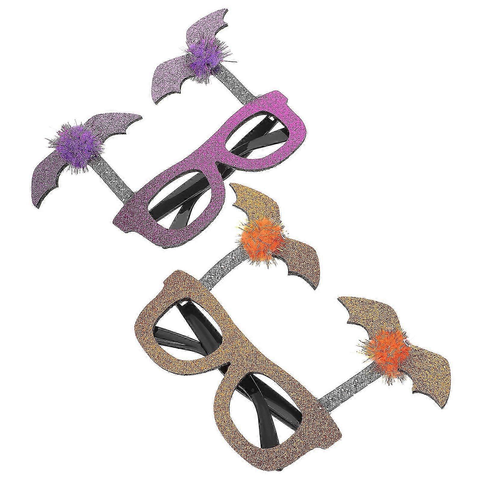 Halloween Glasses Frames Bat Glasses compatible with Decoration 2Pcs Plastic Material