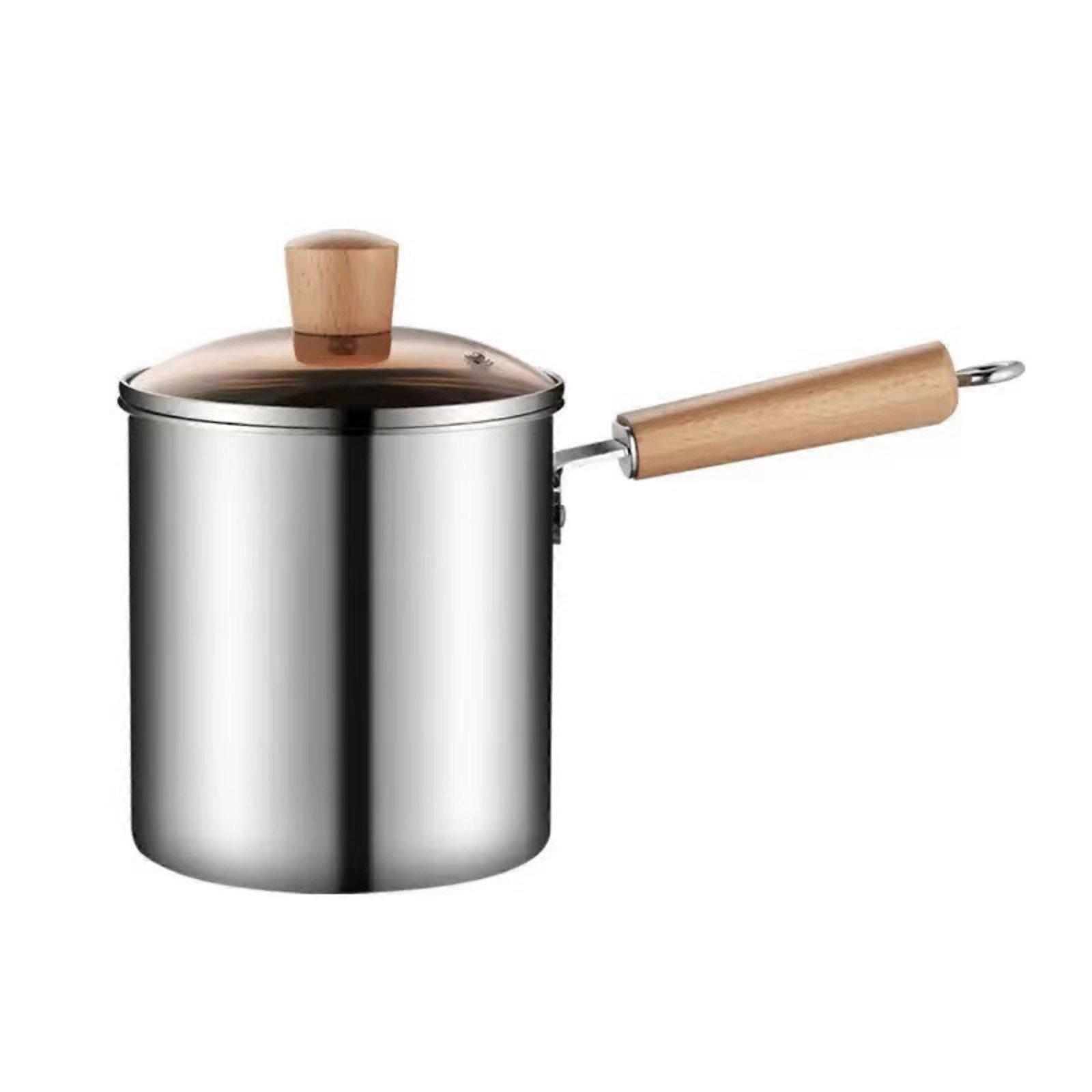 Deep Frying Pot with Strainer Basket Induction Compatible for Kitchen