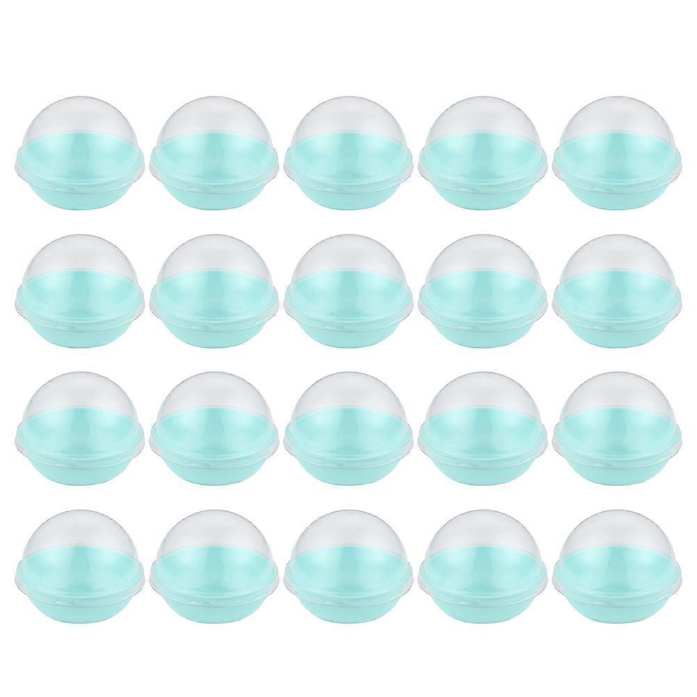 Egg-Yolk Puff Box Plastic Small Dome Box compatible with Storage 50Pcs White