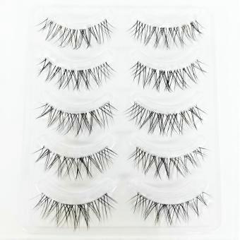 5Pair False Eyelashes Naturally Simulated Thick Transparent Stem Fake Eyelashes Glimmer Beginner Makeup Tools Lashes
