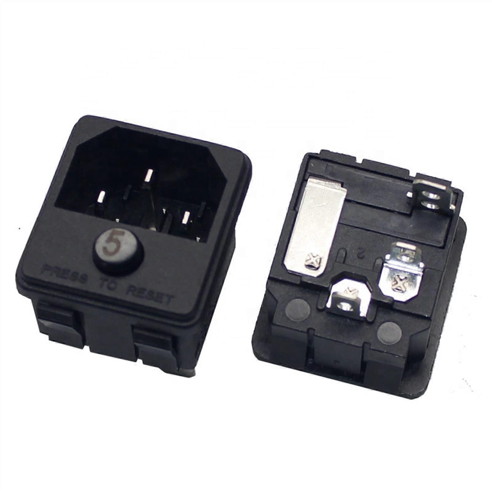5A C14 Socket Plug with Overload Switch Circuit Breaker