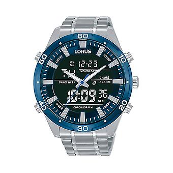 Lorus sport mann Analog / Digital Quartz menns klokke med rustfritt stål armbånd RW647AX9