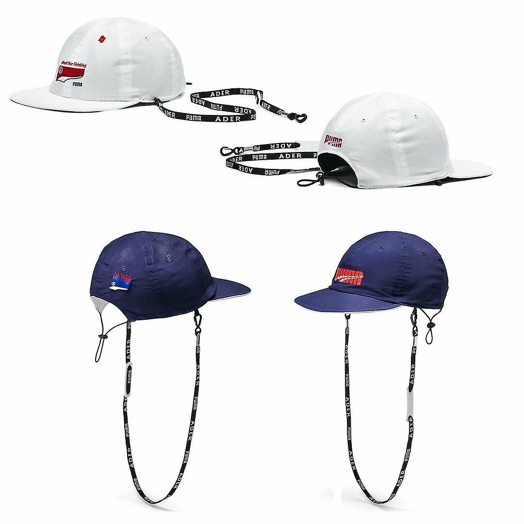 Puma x Ader Error Flat Brim White Navy Reversible Hat 021951 01
