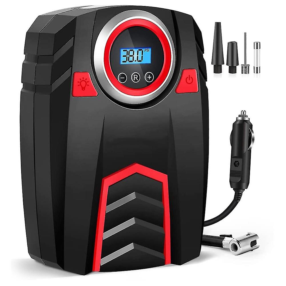 Reifenpumpe 12V Luftkompressor w / digitales Manometer, Auto Luftpumpe w / led Licht, automatische Abschaltung DC T