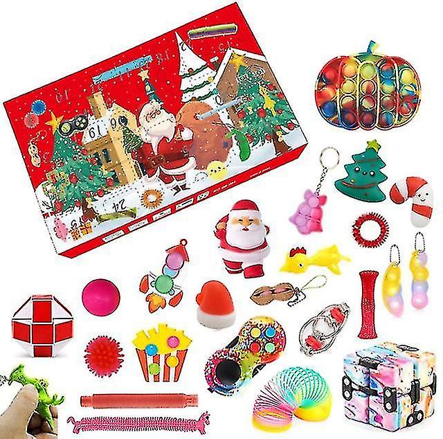 24 Days Calendar Toys Set Christmas Countdown Calendar Blind Box Push Bubble Sen @bugu