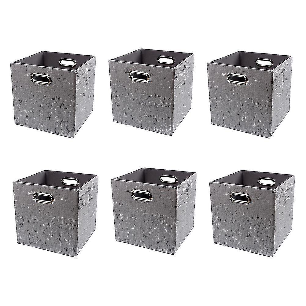 6 Storage Boxes Fabric Lidless Storage Box With Handle Organization