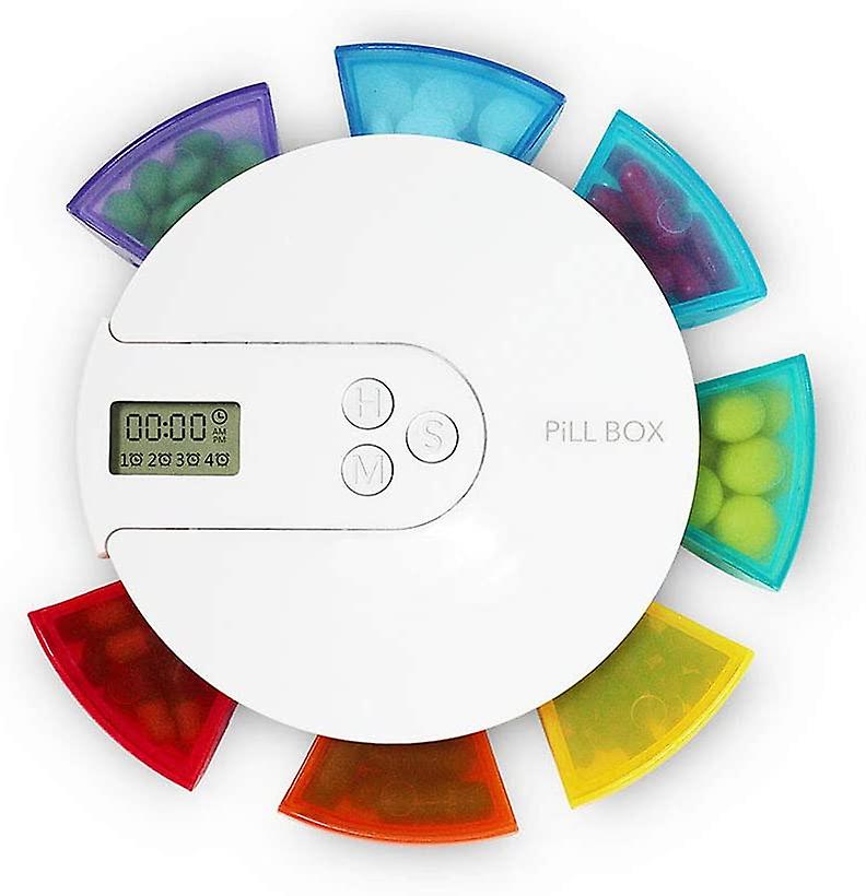 7 Day Weekly Digital Pill Timer Box,weekly Electronic Digital Smart Medicine Dispenser With 4 Alarms Per Day Diy Sticker Easy To Carry For Elderly Pat