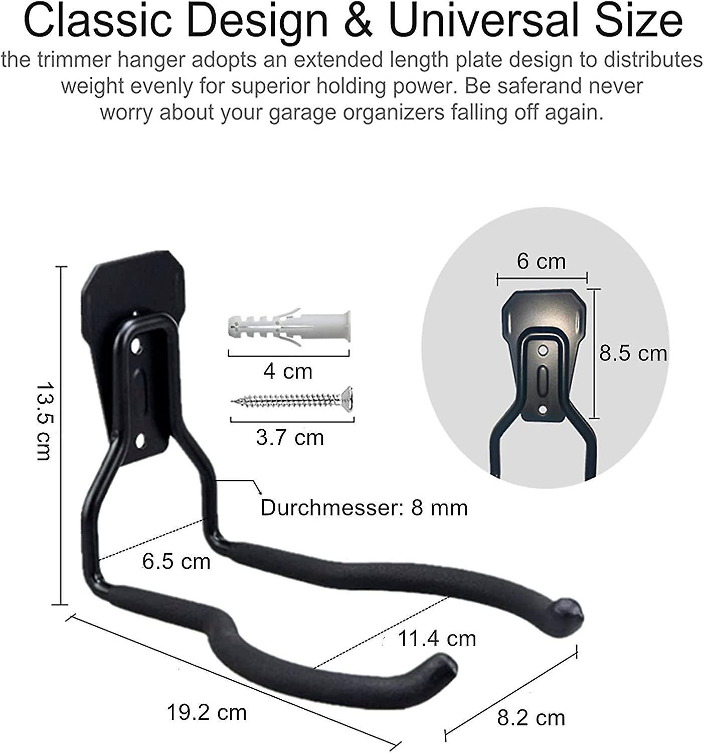 Strängtrimmer hängare fäste, trädgård gräsmatta trimmer väggfäste, 1 st