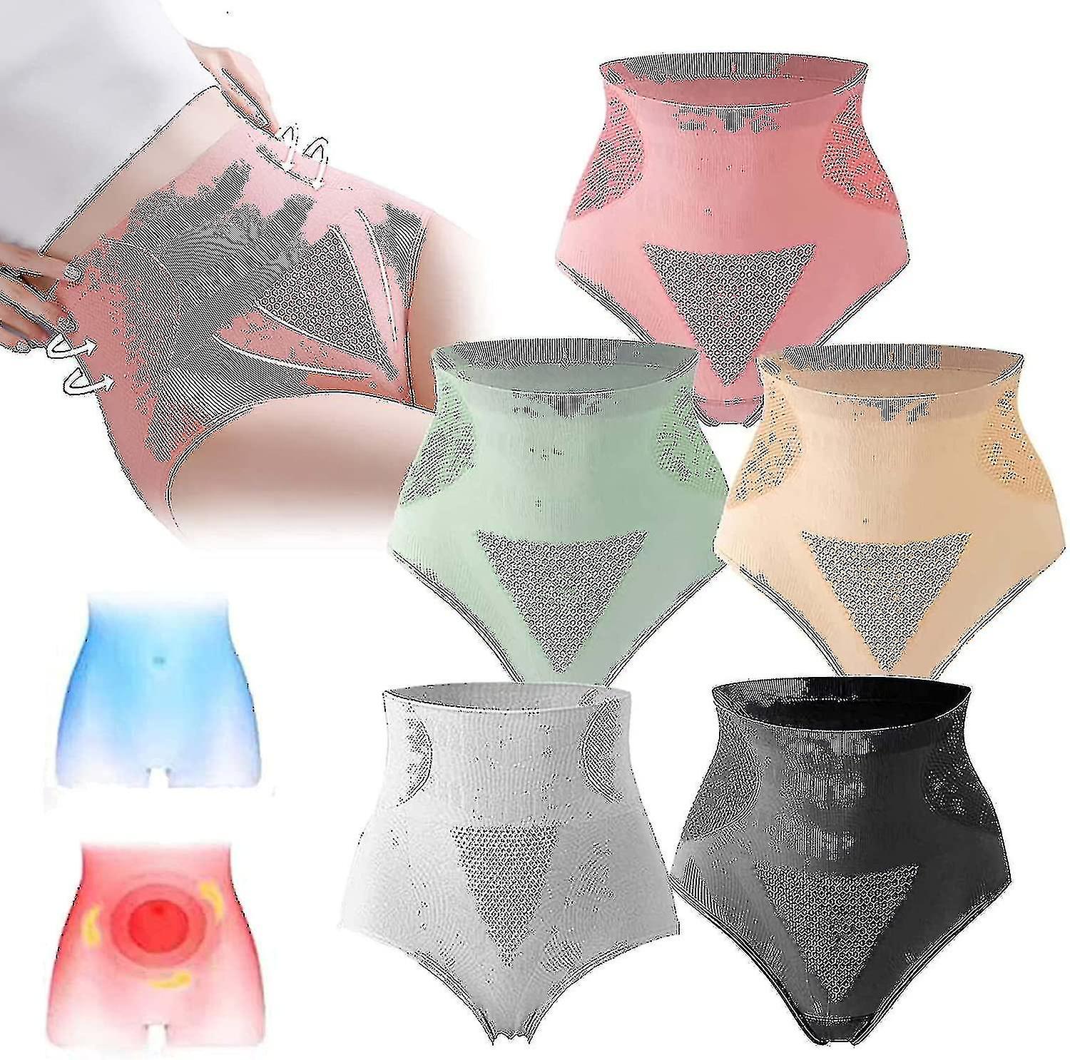 5 Pcs Graphene Honeycomb Vaginal Tightening Body Shaping Briefs, Graphene Honeycomb Panties For Women-n